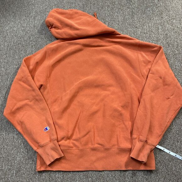 Champion Reverse Weave Men's Hoodie Orange Sweatshirt New York Since 1919 Medium - Picture 9 of 9